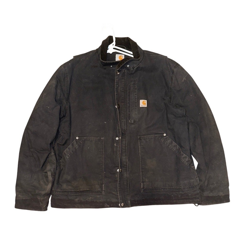 Carhartt Full Swing Armstrong Jacket Mens 2XL Black Duck Canvas Work Coat 103372